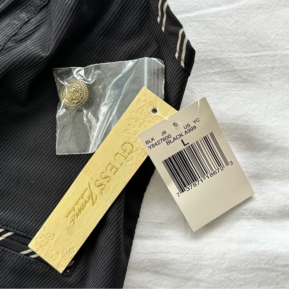 Vintage NWT Guess Vest Y2k Black Vest Halter Button Down L - Picture 5 of 13